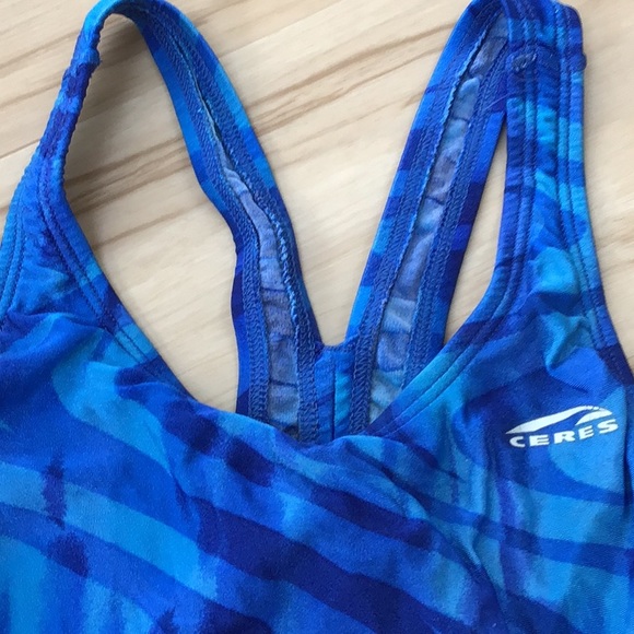 Ceres Blue Racerback Swimsuit - Picture 3 of 11